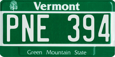 VT license plate PNE394