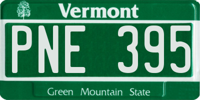 VT license plate PNE395