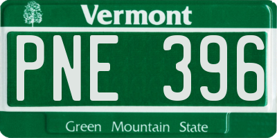 VT license plate PNE396