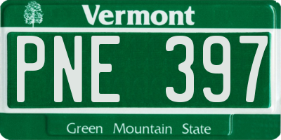 VT license plate PNE397