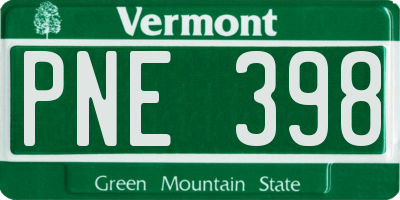VT license plate PNE398