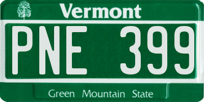 VT license plate PNE399