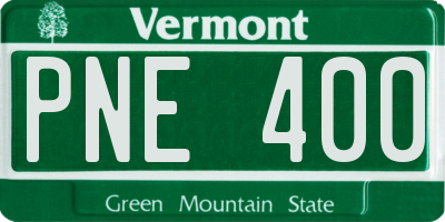 VT license plate PNE400
