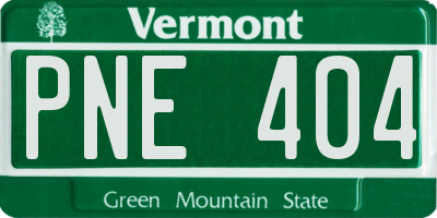VT license plate PNE404