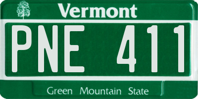 VT license plate PNE411