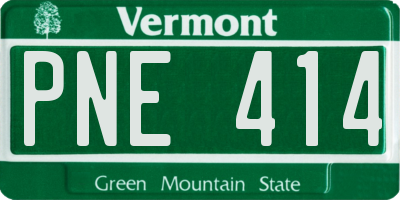 VT license plate PNE414