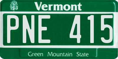 VT license plate PNE415