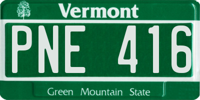 VT license plate PNE416