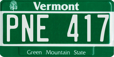 VT license plate PNE417