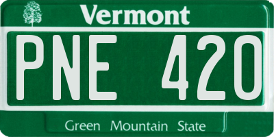 VT license plate PNE420