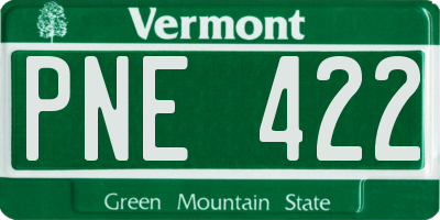 VT license plate PNE422