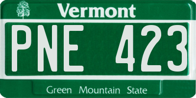 VT license plate PNE423