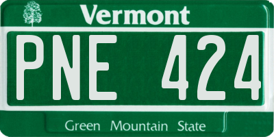 VT license plate PNE424