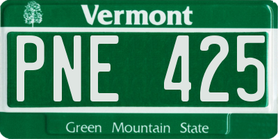 VT license plate PNE425