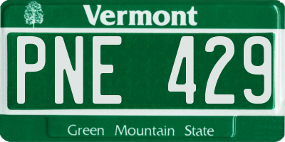 VT license plate PNE429