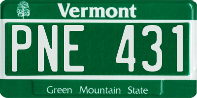 VT license plate PNE431