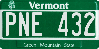VT license plate PNE432