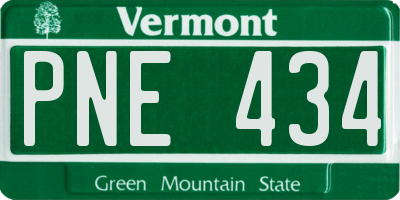 VT license plate PNE434
