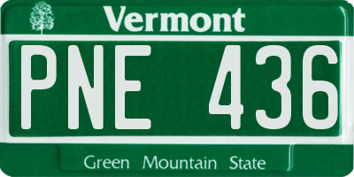 VT license plate PNE436