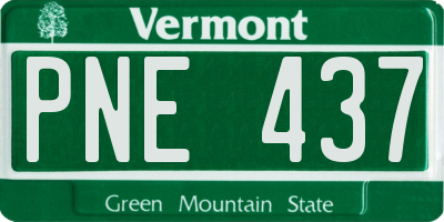 VT license plate PNE437