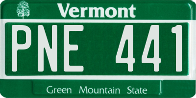 VT license plate PNE441