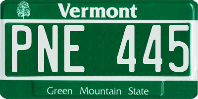 VT license plate PNE445
