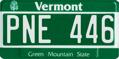 VT license plate PNE446