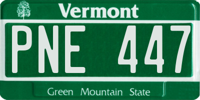 VT license plate PNE447