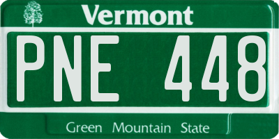 VT license plate PNE448