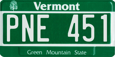 VT license plate PNE451