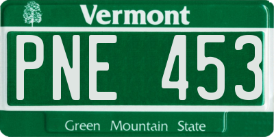 VT license plate PNE453
