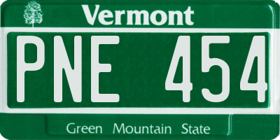 VT license plate PNE454
