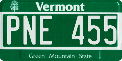 VT license plate PNE455