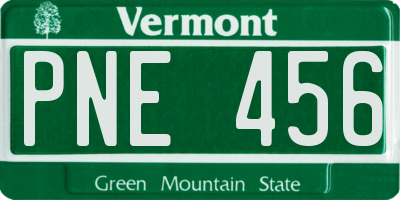 VT license plate PNE456