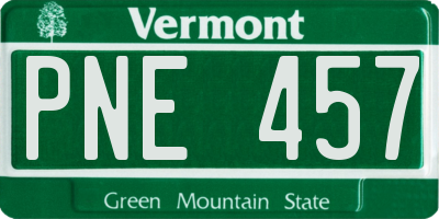 VT license plate PNE457