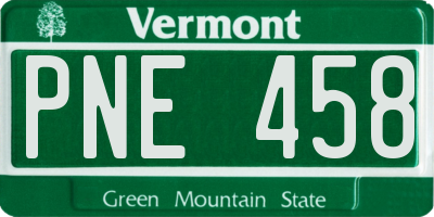 VT license plate PNE458