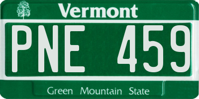 VT license plate PNE459