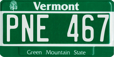 VT license plate PNE467