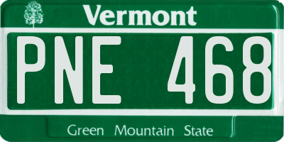 VT license plate PNE468