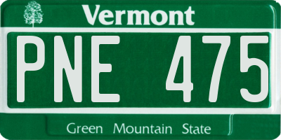 VT license plate PNE475