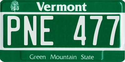 VT license plate PNE477