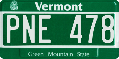 VT license plate PNE478