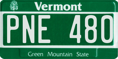 VT license plate PNE480