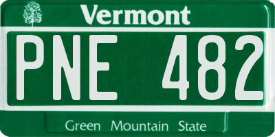 VT license plate PNE482