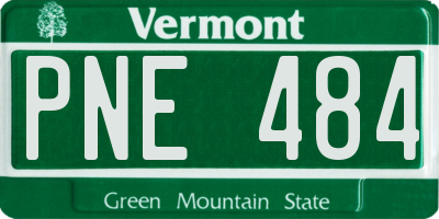 VT license plate PNE484
