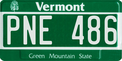 VT license plate PNE486