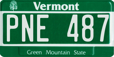 VT license plate PNE487