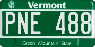 VT license plate PNE488