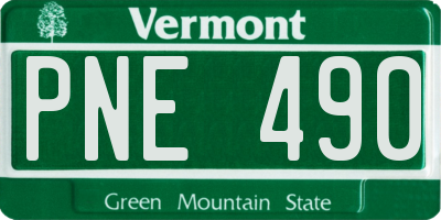VT license plate PNE490