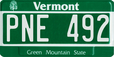 VT license plate PNE492